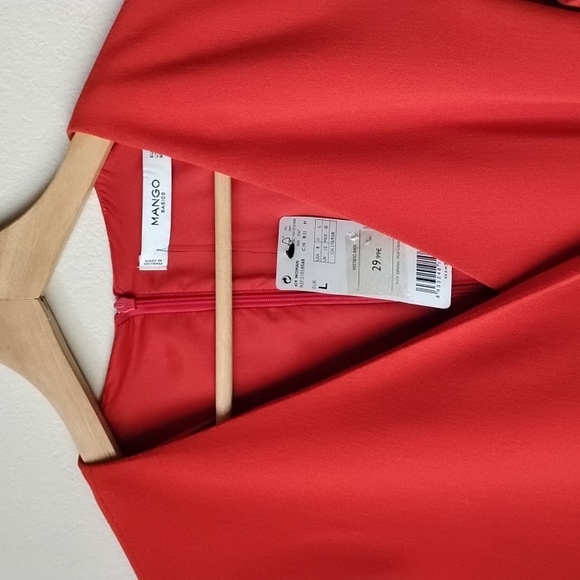 NWT MANGO Vibrant Red Mini Dress - Picture 2 of 16